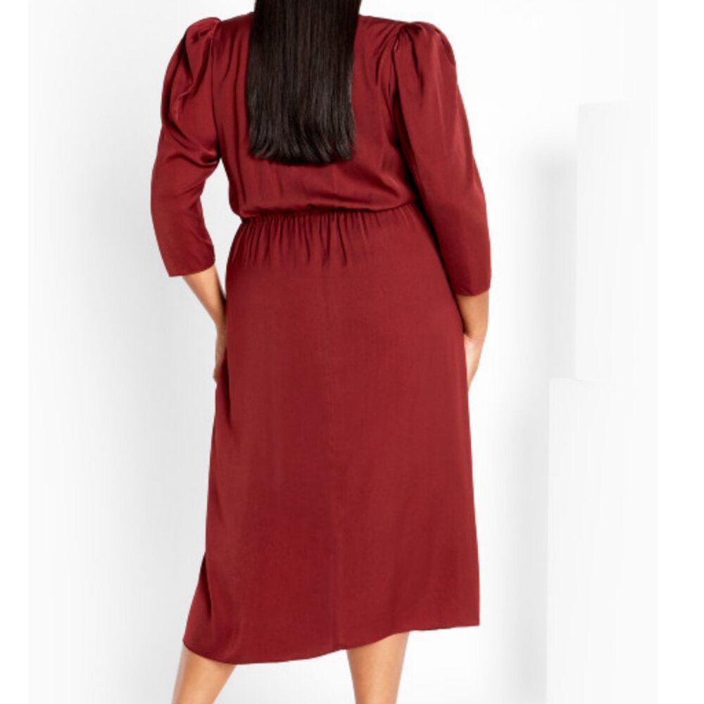 NWT City Chic Aubree Cabernet Drape Midi Dress 22 - Picture 5 of 13